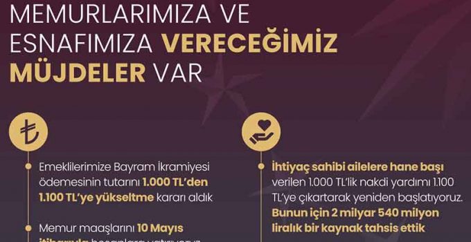 Cumhurbaşkanı Erdoğan’dan Emekli, Memur ve Esnaflara Müjde